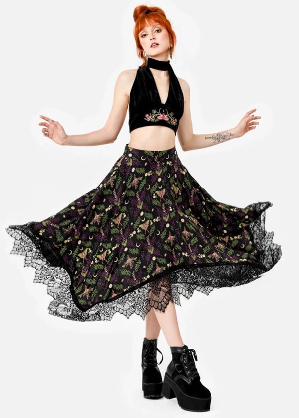 Restyle Woodland Bloom Moth Halter Top Schwarz Rabatt – Bild 3