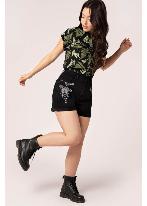 Hell Bunny Metamorphosis Moth Shorts Schwarz Angebot – Bild 5