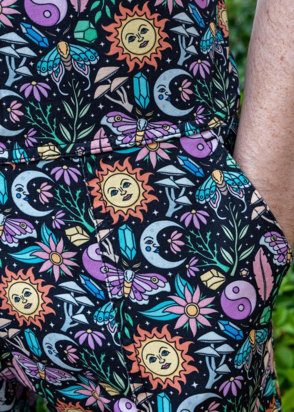 Run & Fly Boho Summer 70 s Latzhose Schwarz Mode – Bild 2