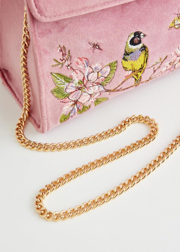 Fable England Morning Song Bird Velvet Tasche Rosa Schn?ppchen – Bild 5