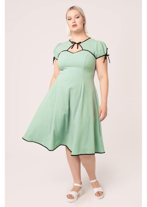 Hell Bunny Casey 40 s Swing Kleid Minze Mode – Bild 3