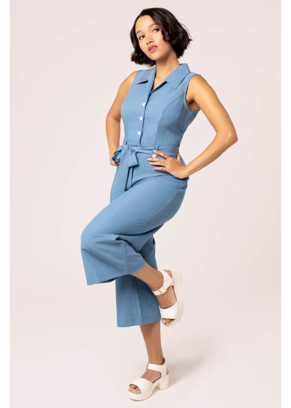 Hell Bunny Rylee Jumpsuit Blau Im Angebot – Bild 3