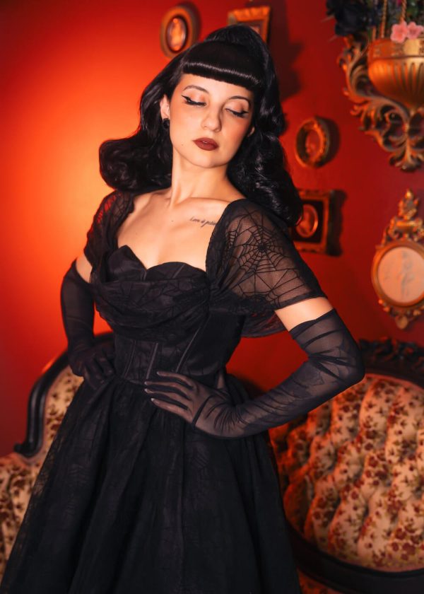 Witchwood Octavia s Web Spider Web Swing Kleid Schwarz Online-Verkauf