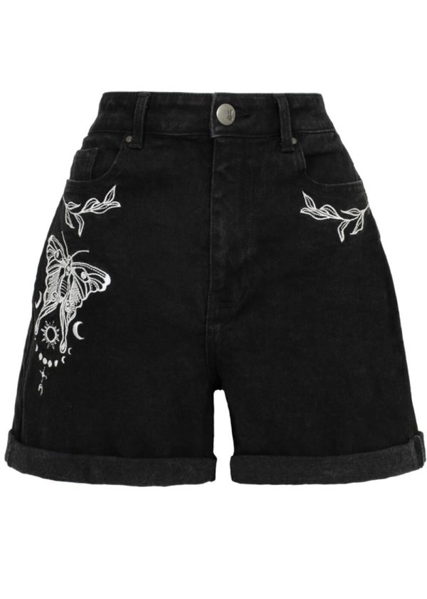 Hell Bunny Metamorphosis Moth Shorts Schwarz Angebot