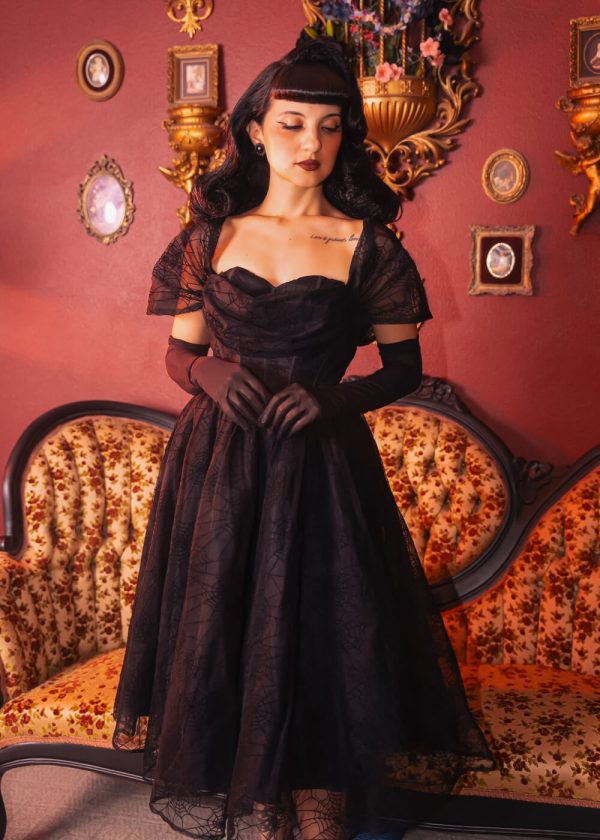 Witchwood Octavia s Web Spider Web Swing Kleid Schwarz Online-Verkauf – Bild 5