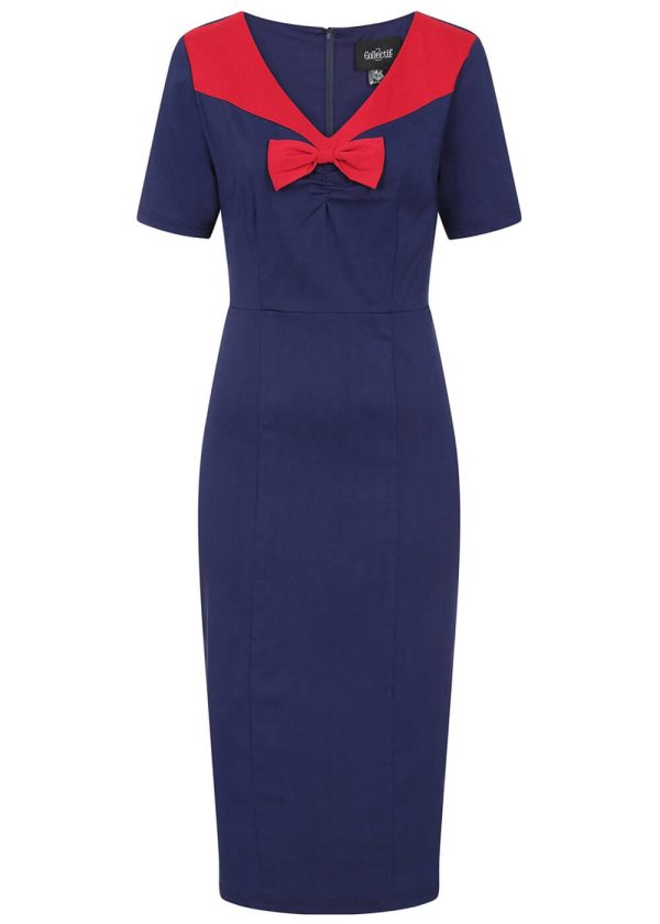 Collectif Margret 50 s Etuikleid Navy Online