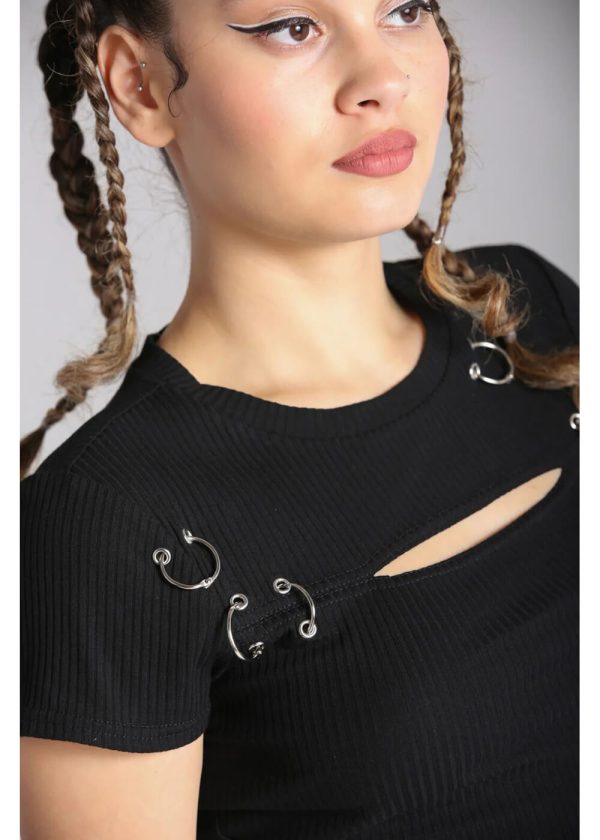 Hell Bunny Taylor 80 s Top Schwarz Mode – Bild 3