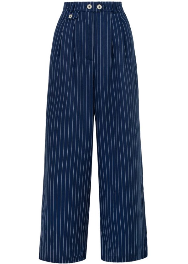 Hell Bunny Costello Pinstripe 40 s Hose Navy Mode