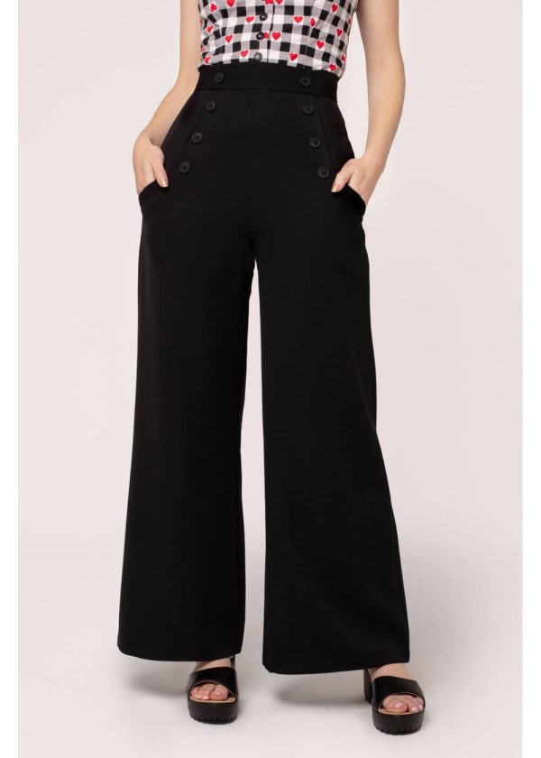 Hell Bunny Carlie 40 s Swing Hose Schwarz Online