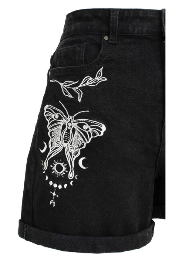 Hell Bunny Metamorphosis Moth Shorts Schwarz Angebot – Bild 3