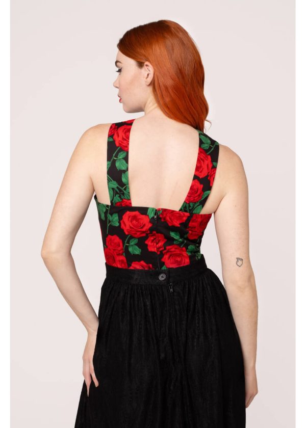 Hell Bunny Dolce Vita Roses 50 s Top Schwarz Jetzt online – Bild 4
