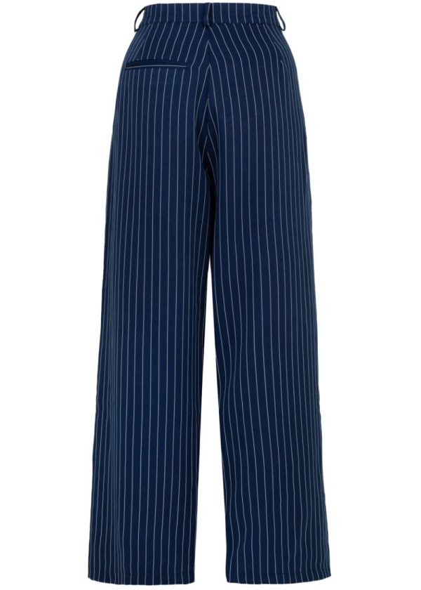 Hell Bunny Costello Pinstripe 40 s Hose Navy Mode – Bild 5