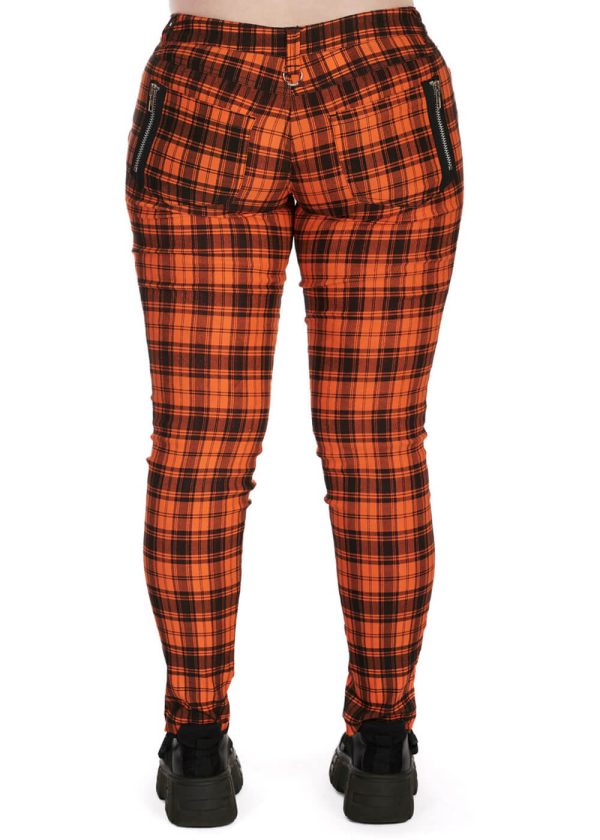 Banned Alternative Forever Check Hose Orange Schwarz Rabatt – Bild 3