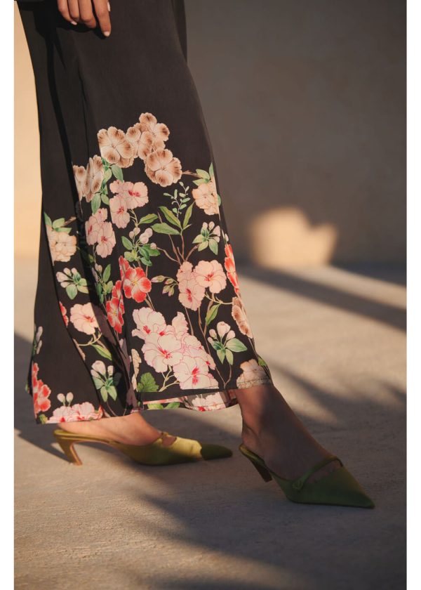 One Hundred Stars Trailing Blossom Palazzo Hose Schwarz Mode – Bild 3