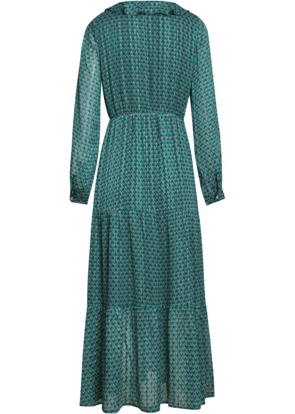Smashed Lemon Hamam 70 s Maxikleid Schwarz Emerald Im Angebot – Bild 3