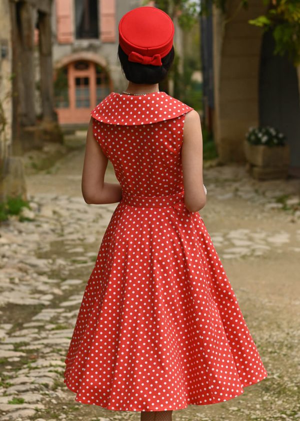 Hearts & Roses Hannah Polkadot 50 s Swingkleid Rot Mode – Bild 5
