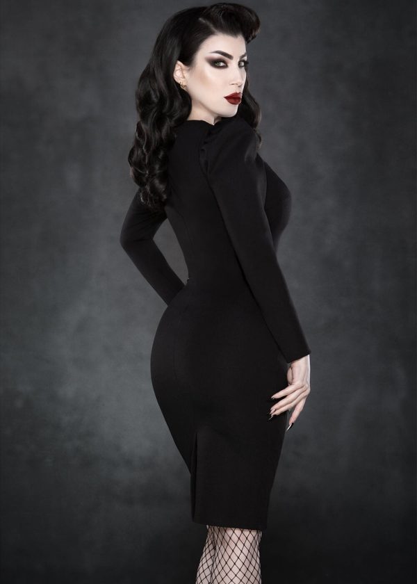 Katakomb Femme Fatal Etuikleid Schwarz Im Angebot – Bild 3
