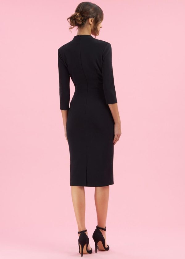 Pretty Dress Company Tegan 50 s Bleistiftkleid Schwarz Verkauf – Bild 3
