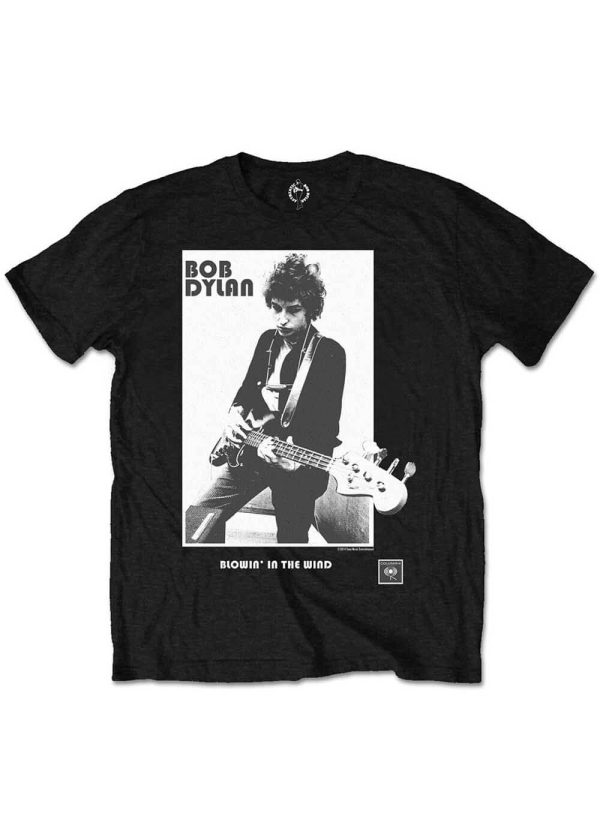 Band Shirts Bob Dylan Blowing In The Wind T-Shirt Schwarz Schn?ppchen