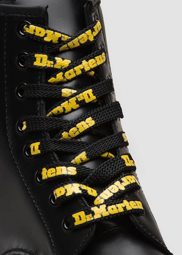 Dr. Martens Logo Flache Schnürsenkel 8 Ösen in Schwarz Gelb Verkauf
