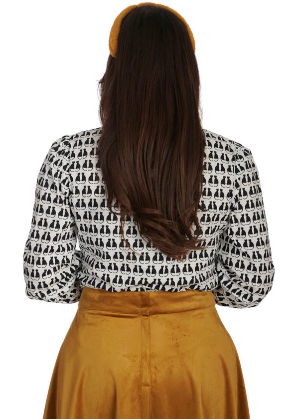 Banned Cat Queen 60 s Bluse Weiß Online-Schn?ppchen – Bild 4