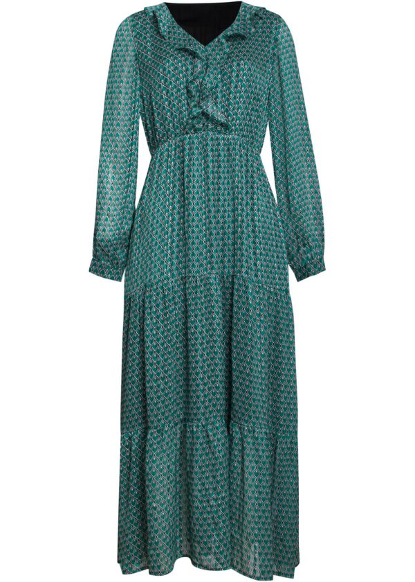 Smashed Lemon Hamam 70 s Maxikleid Schwarz Emerald Im Angebot – Bild 2