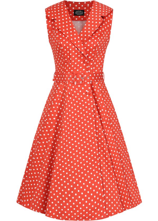 Hearts & Roses Hannah Polkadot 50 s Swingkleid Rot Mode – Bild 3