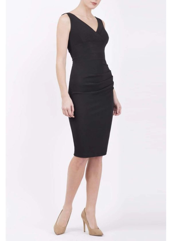 Diva Catwalk Banbury 50er Bleistiftkleid Schwarz Im Angebot – Bild 3