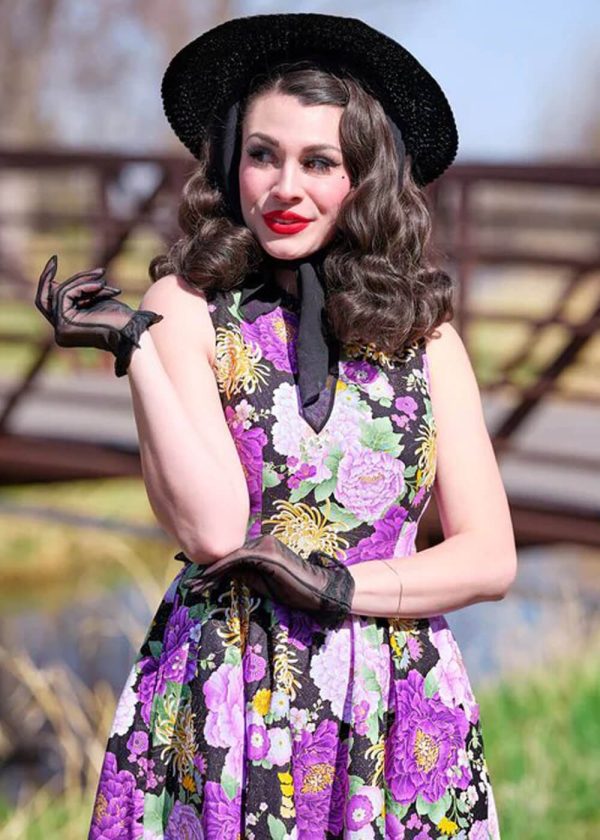 Retrolicious Vintage Floral 50 s Swingkleid Lilac Online