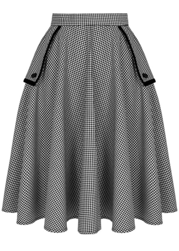 Hell Bunny Teddy Houndstooth 40 s Swing Rock Grau Mode