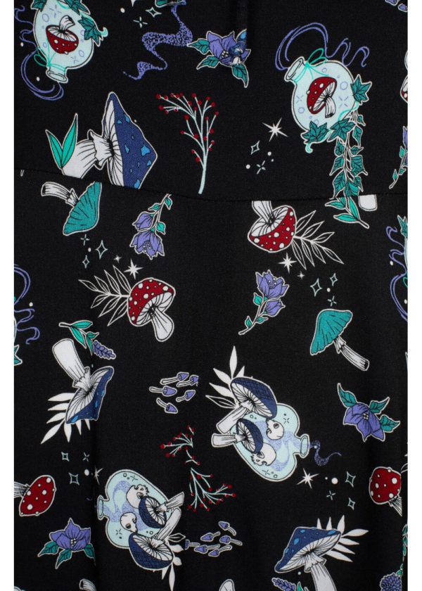 Hell Bunny Amanita Mushroom 70 s Midi Kleid Schwarz Online-Schn?ppchen – Bild 2
