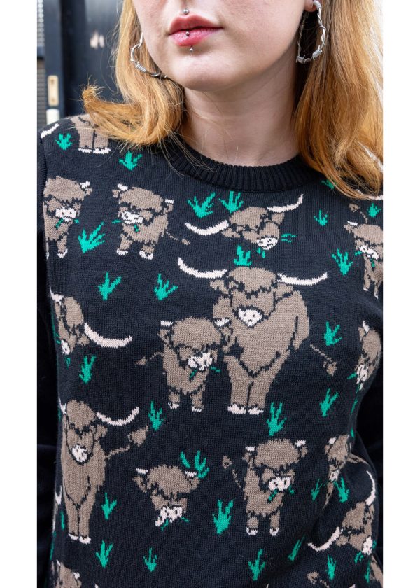 Run & Fly Highland Cows Pullover Schwarz Angebot – Bild 2