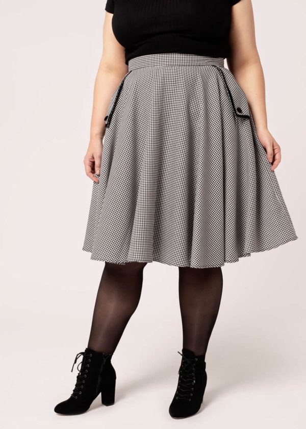 Hell Bunny Teddy Houndstooth 40 s Swing Rock Grau Mode – Bild 2