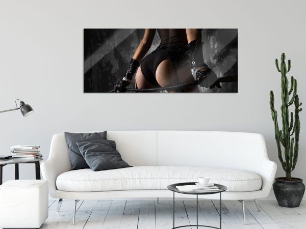 Frau Peitsche, Glasbild Panorama Im Angebot – Bild 2