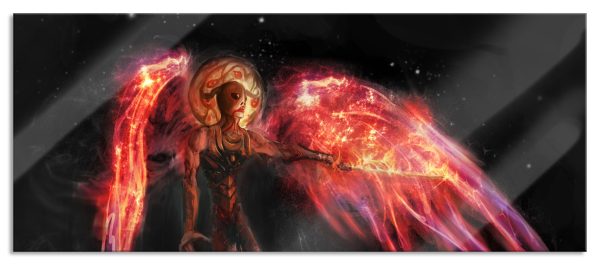 Alien Teufel im Weltraum, Glasbild Panorama Schn?ppchen