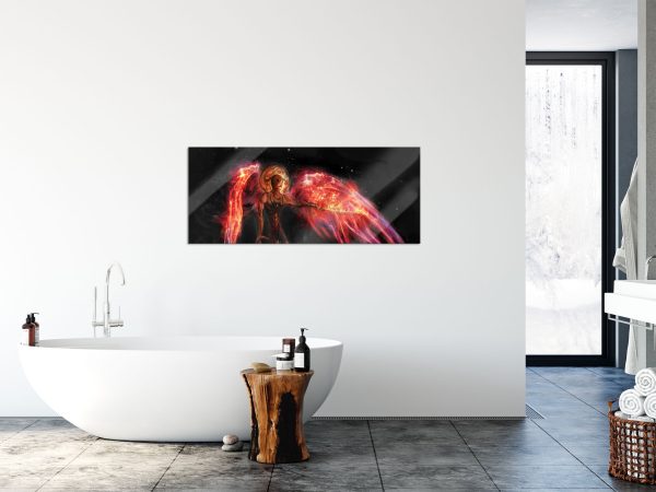 Alien Teufel im Weltraum, Glasbild Panorama Schn?ppchen – Bild 4