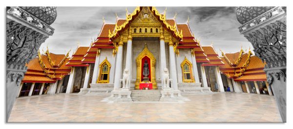 Marmortempel von Bangkok, Glasbild Panorama Online